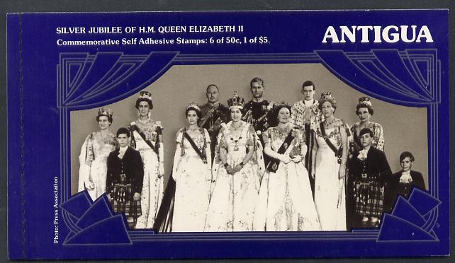 Antigua 1977 Silver Jubilee Booklet containing SG 532a & 533a self-adhesive panes SG SB2, stamps on royalty     silver jubilee    self adhesive