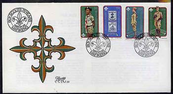 Bophuthatswana 1981 75th Anniversary of Boy Scout Movement set of 4 on unaddressed illustrated cover with special first day cancel (SG 84-87), stamps on scouts