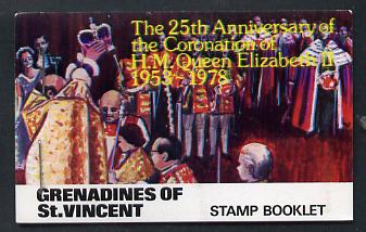 St Vincent - Grenadines 1978 Coronation 25th Anniversary Booklet (Westminster Abbey) SG SB2, stamps on churches, stamps on royalty, stamps on  coronation, stamps on cathedrals