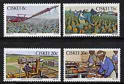 Ciskei 1982 Pineapple Industry set of 4 unmounted mint, SG 26-29, stamps on fruit, stamps on pineapples, stamps on industry
