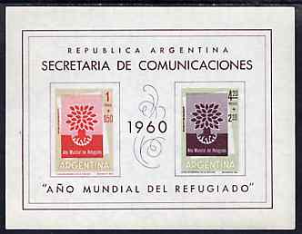 Argentine Republic 1960 Uprooted Tree Refugee Year imperf m/sheet (SG MS 971) unmounted mint, stamps on refugees  trees
