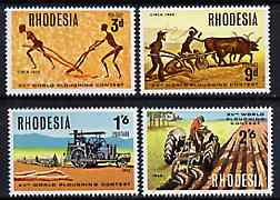 Rhodesia 1968 15th World Ploughing contest set of 4 unmounted mint, SG 422-25*, stamps on agriculture, stamps on farming, stamps on tractor, stamps on ploughing