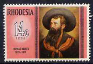Rhodesia 1975 Famous Rhodesians (9th Series) Thomas Baines (Artist) mounted mint, SG 513, stamps on arts, stamps on personalities   