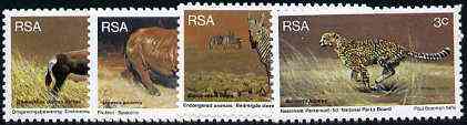 South Africa 1976 World Environment Day (Animals) set of 4 unmounted mint, SG 404-407*, stamps on environment, stamps on animals, stamps on cats, stamps on cheetah, stamps on rhino, stamps on zebra, stamps on blesbok