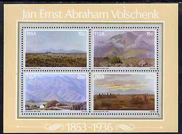 South Africa 1978 Birth Anniversary of Volschenk (painter) m/sheet containing set of 4 unmounted mint, SG MS 448, stamps on arts