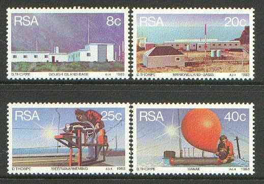 South Africa 1983 Weather Stations set of 4 unmounted mint, SG 537-40*, stamps on weather, stamps on science