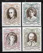 South Africa 1984 South African English Authors set of 4 unmounted mint, SG 554-57*, stamps on literature, stamps on booksscots, stamps on scotland