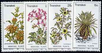 Transkei 1981 Medicinal Plants #2 set of 4 unmounted mint, SG 88-91*, stamps on flowers, stamps on medical, stamps on medicinal plants