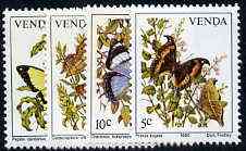 Venda 1980 Butterflies set of 4 unmounted mint, SG 34-37, stamps on butterflies