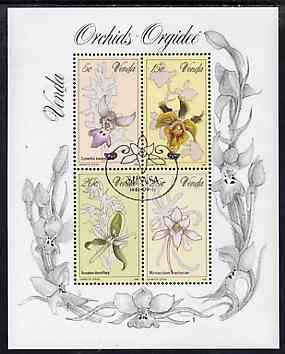 Venda 1981 Orchids m/sheet containing set of 4 very fine used, SG MS 50, stamps on orchids    flowers