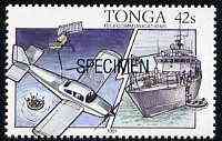 Tonga 1991 Maritime Rescue 42s optd SPECIMEN, from Telecommunications unmounted mint, as SG 1144, stamps on rescue, stamps on ships, stamps on aviation, stamps on communications