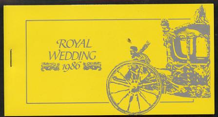 Montserrat 1986 Royal Wedding $10.80 booklet (SG SB7) State Coach in silver, panes imperf, stamps on royalty, stamps on andrew & fergie
