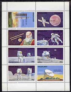 Nagaland 1972 Space complete perf set of 8 (optd APOLLO 17) unmounted mint, stamps on space    telescope