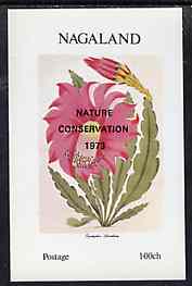 Nagaland 1972 Flowers imperf souvenir sheet (opt'd Nature Conservation 1973) unmounted mint, stamps on flowers  