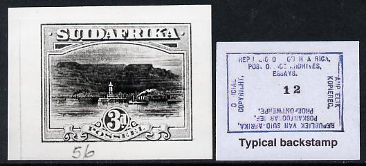 South Africa 1926-27 issue B&W photograph of original 3d Pictorial essay inscribed in Afrikaans, approximately twice stamp-size. Official photograph from the original art..., stamps on , stamps on  kg5 , stamps on lighthouses