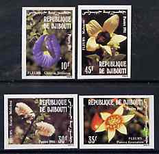 Djibouti 1981 Flowers imperf set of 4 from limited printing, as SG 831-34, stamps on flowers