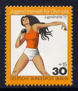 Germany - West Berlin 1976 Shot Putt 30pf from Olympics set unmounted mint SG B501, stamps on sport, stamps on olympics, stamps on shot
