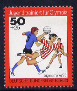 Germany - West Berlin 1976 Handball 50pf from Olympics set unmounted mint SG B503, stamps on , stamps on  stamps on sport, stamps on  stamps on olympics, stamps on  stamps on handball