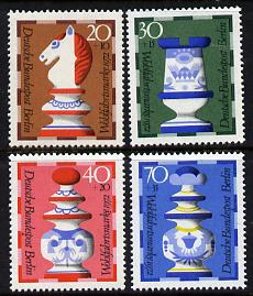 Germany - West Berlin 1972 Humanitarian Relief - Chessmen set of 4 unmounted mint SG B424-7, stamps on chess