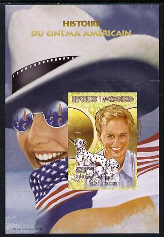 Madagascar 1999 History of American Cinema - Glen Close imperf m/sheet unmounted mint. Note this item is privately produced and is offered purely on its thematic appeal , stamps on personalities, stamps on films, stamps on cinema, stamps on entertainments, stamps on movies, stamps on dogs, stamps on dalmations