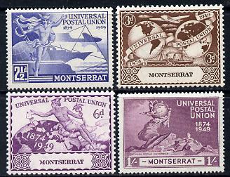 Montserrat 1949 KG6 75th Anniversary of Universal Postal Union set of 4 unmounted mint, SG 117-20, stamps on , stamps on  kg6 , stamps on  upu , stamps on 