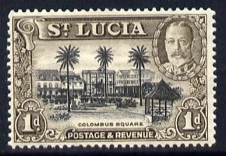 St Lucia 1936 KG5 Pictorial 1d black & brown unmounted mint, SG 114, stamps on , stamps on  kg5 , stamps on columbus