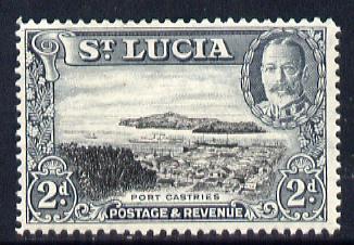 St Lucia 1936 KG5 Pictorial 2d black & grey unmounted mint, SG 116, stamps on , stamps on  kg5 , stamps on ports