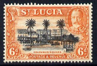 St Lucia 1936 KG5 Pictorial 6d black & orange unmounted mint, SG 120, stamps on , stamps on  kg5 , stamps on columbus