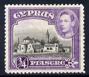 Cyprus 1938-51 KG6 Church of St Barnabas 3/4pi black & violet mounted mint, SG 153, stamps on , stamps on  kg6 , stamps on churches