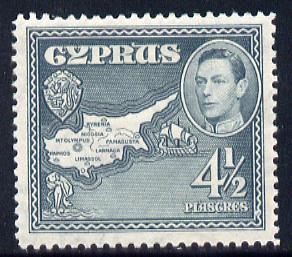 Cyprus 1938-51 KG6 Map 4.5pi grey mounted mint, SG 157, stamps on , stamps on  kg6 , stamps on maps