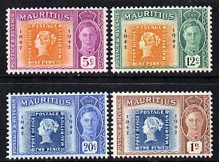 Mauritius 1948 KG6 Stamp Centenary set of 4 unmounted mint, SG 266-9, stamps on , stamps on  kg6 , stamps on stamp centenary, stamps on stamp on stamp, stamps on stampon