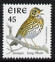 Ireland 1997-2000 Birds - Song Thrush 45p unmounted mint SG 1057, stamps on birds, stamps on thrush
