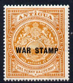 Antigua 1916-17 War Tax 1.5d orange mounted mint SG 54, stamps on , stamps on  kg5 , stamps on badge, stamps on  ww1 , stamps on 