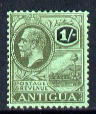 Antigua 1921-29 KG5 Script CA 1s black on emerald mounted mint SG 76, stamps on , stamps on  kg5 , stamps on 