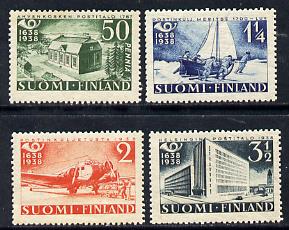 Finland 1938 Tercentenary set of 4 unmounted mint SG 326-9, stamps on post offices