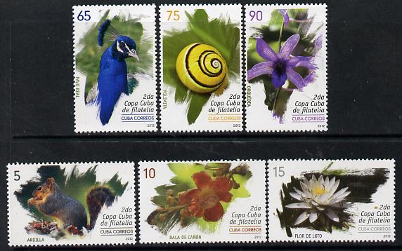 Cuba 2012 Flora & Fauna perf set of 6 unmounted mint, stamps on birds, stamps on flowers, stamps on insects, stamps on squirrels, stamps on 