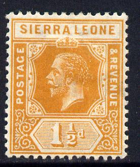Sierra Leone 1912-21 KG5 MCA 1.5d orange mounted mint SG 114, stamps on , stamps on  kg5 , stamps on 