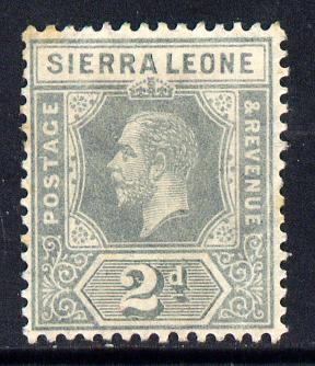 Sierra Leone 1912-21 KG5 MCA 2d grey mounted mint SG 115, stamps on , stamps on  kg5 , stamps on 