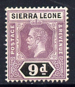 Sierra Leone 1912-21 KG5 MCA 9d purple & black mounted mint SG 121, stamps on , stamps on  kg5 , stamps on 