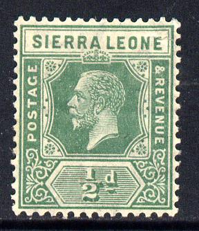 Sierra Leone 1921-27 KG5 Script CA 1/2d green mounted mint SG 131, stamps on , stamps on  kg5 , stamps on 