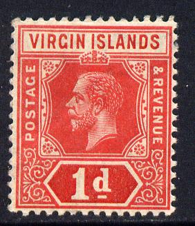 British Virgin Islands 1913-19 KG5 MCA 1d red die I mounted mint SG 70, stamps on , stamps on  stamps on , stamps on  stamps on  kg5 , stamps on  stamps on 