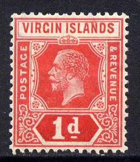 British Virgin Islands 1921 KG5 Script CA 1d red die II mounted mint SG 81, stamps on , stamps on  kg5 , stamps on 
