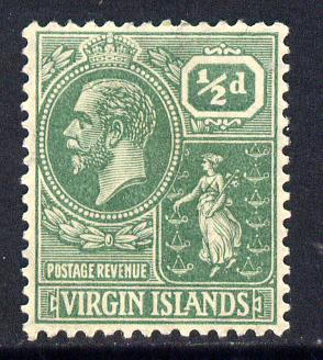 British Virgin Islands 1922-28 KG5 Script CA 1/2d green mounted mint SG 86, stamps on , stamps on  kg5 , stamps on 