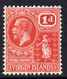 British Virgin Islands 1922-28 KG5 Script CA 1d rose-carmine unmounted mint SG 87, stamps on , stamps on  kg5 , stamps on 