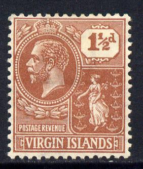 British Virgin Islands 1922-28 KG5 Script CA 1.5d Venetian-red mounted mint SG 91, stamps on , stamps on  kg5 , stamps on 