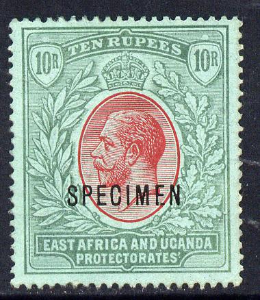 Kenya, Uganda & Tanganyika 1912-21 KG5 MCA 10r overprinted SPECIMEN fine with gum only about 400 produced SG 58s, stamps on specimen, stamps on  kg5 , stamps on 