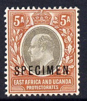 Kenya, Uganda & Tanganyika 1903-04 KE7 Crown CA 5a overprinted SPECIMEN fine with gum only about 730 produced SG 7s, stamps on specimen, stamps on  ke7 , stamps on 