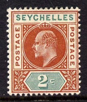 Seychelles 1903 KE7 Crown CA 2c chestnut & green mounted mint SG 46, stamps on , stamps on  stamps on , stamps on  stamps on  ke7 , stamps on  stamps on 
