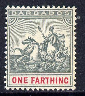 Barbados 1905 Britannia MCA 1/4d slate-grey & carmine mounted mint SG 135, stamps on , stamps on  stamps on britannia