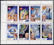 Dhufar 1972 Heads of State & Space Achievements complete perf  set of 8 unmounted mint, stamps on space    constitutions    kennedy     churchill     telescope    de gaulle    personalities      communications